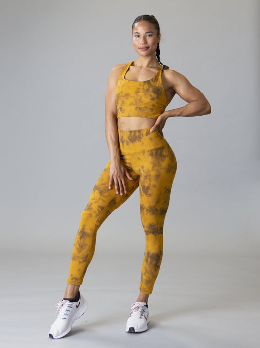 Shadow Tie Dye Leggings - Sand Dune - Best premium leggings, bra, t shirt, workout clothes, activewear, ARYA Athleisure , yoga clothes, gym clothes