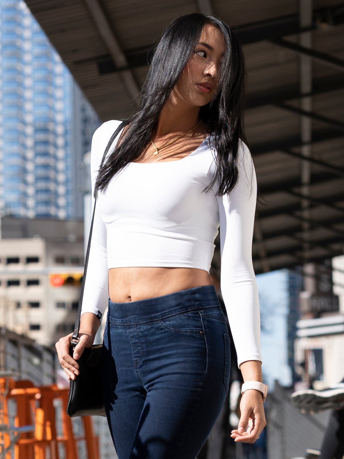 Ballerina Crop - White - Best premium leggings, bra, t shirt, workout clothes, activewear, ARYA Athleisure , yoga clothes, gym clothes