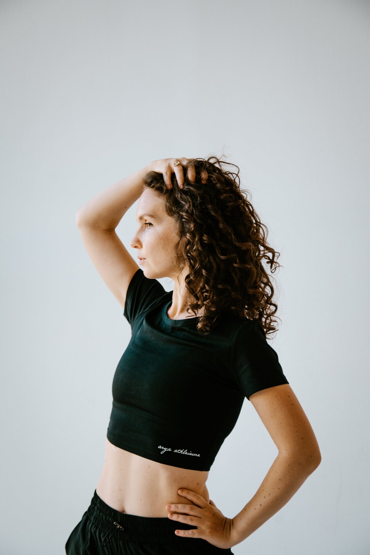 Miami Crop Tee - Black - Best premium leggings, bra, t shirt, workout clothes, activewear, ARYA Athleisure , yoga clothes, gym clothes