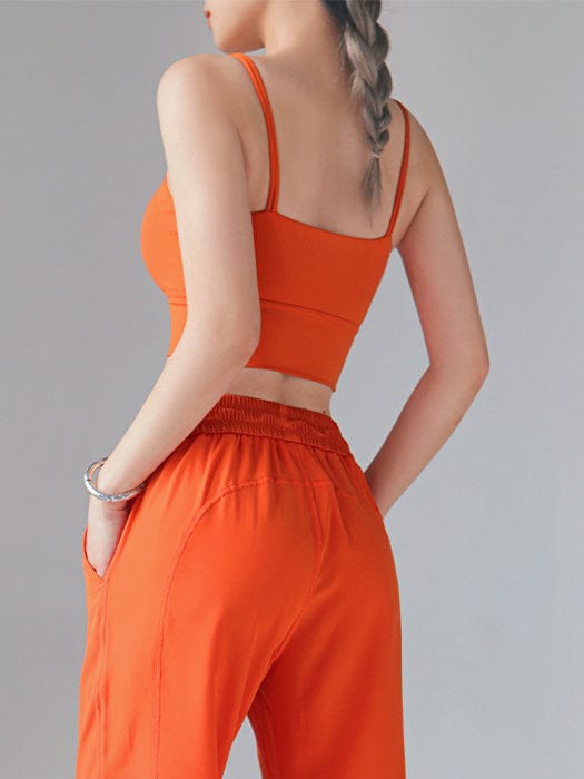 Miami Crop Bra - Orange - Best premium leggings, bra, t shirt, workout clothes, activewear, ARYA Athleisure , yoga clothes, gym clothes