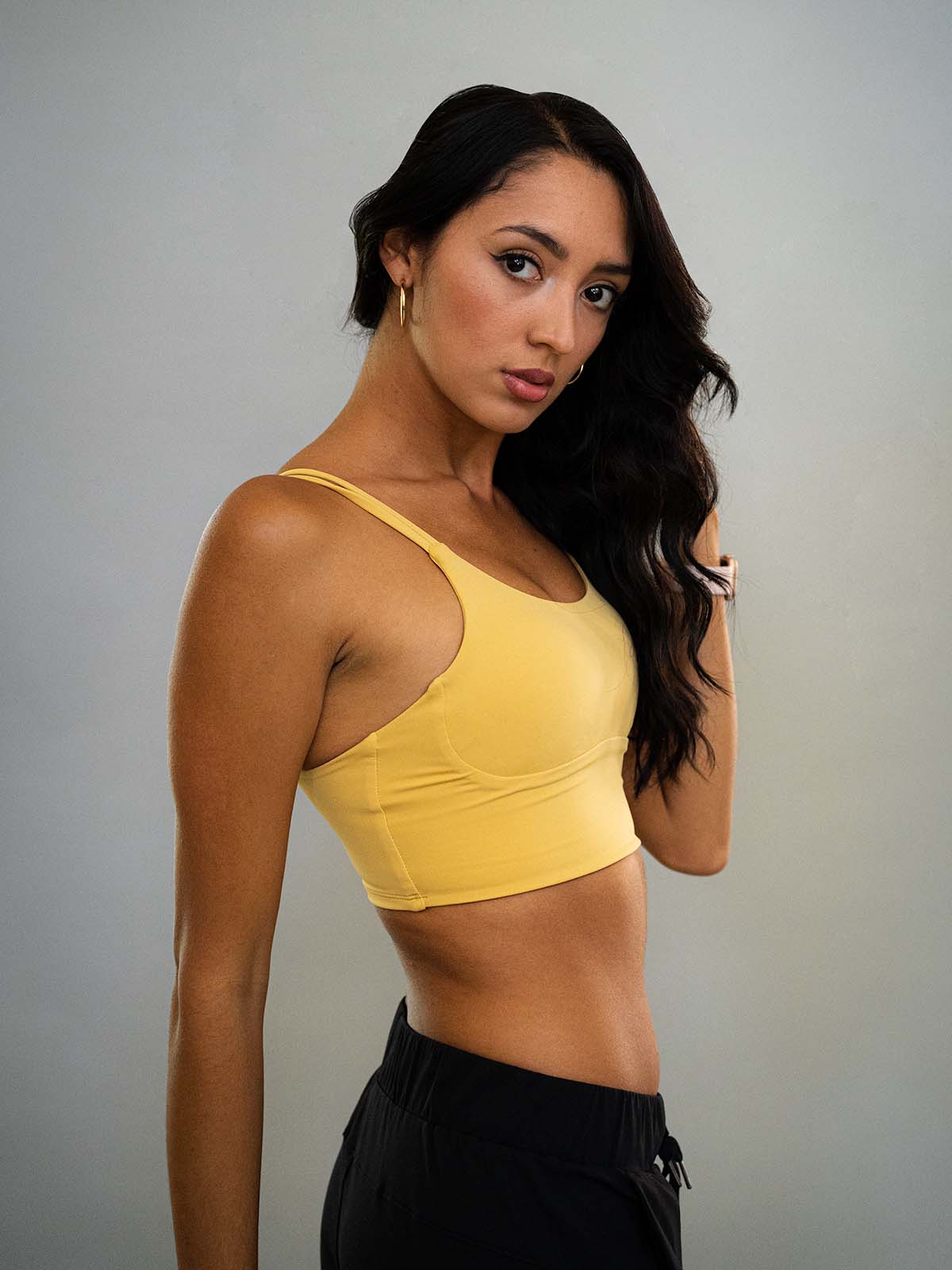 Arcadia Crop - Yellow - Best premium leggings, bra, t shirt, workout clothes, activewear, ARYA Athleisure , yoga clothes, gym clothes