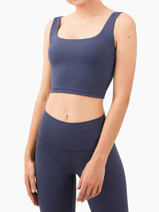 Yayo Crop - Metal Blue - Best premium leggings, bra, t shirt, workout clothes, activewear, ARYA Athleisure , yoga clothes, gym clothes