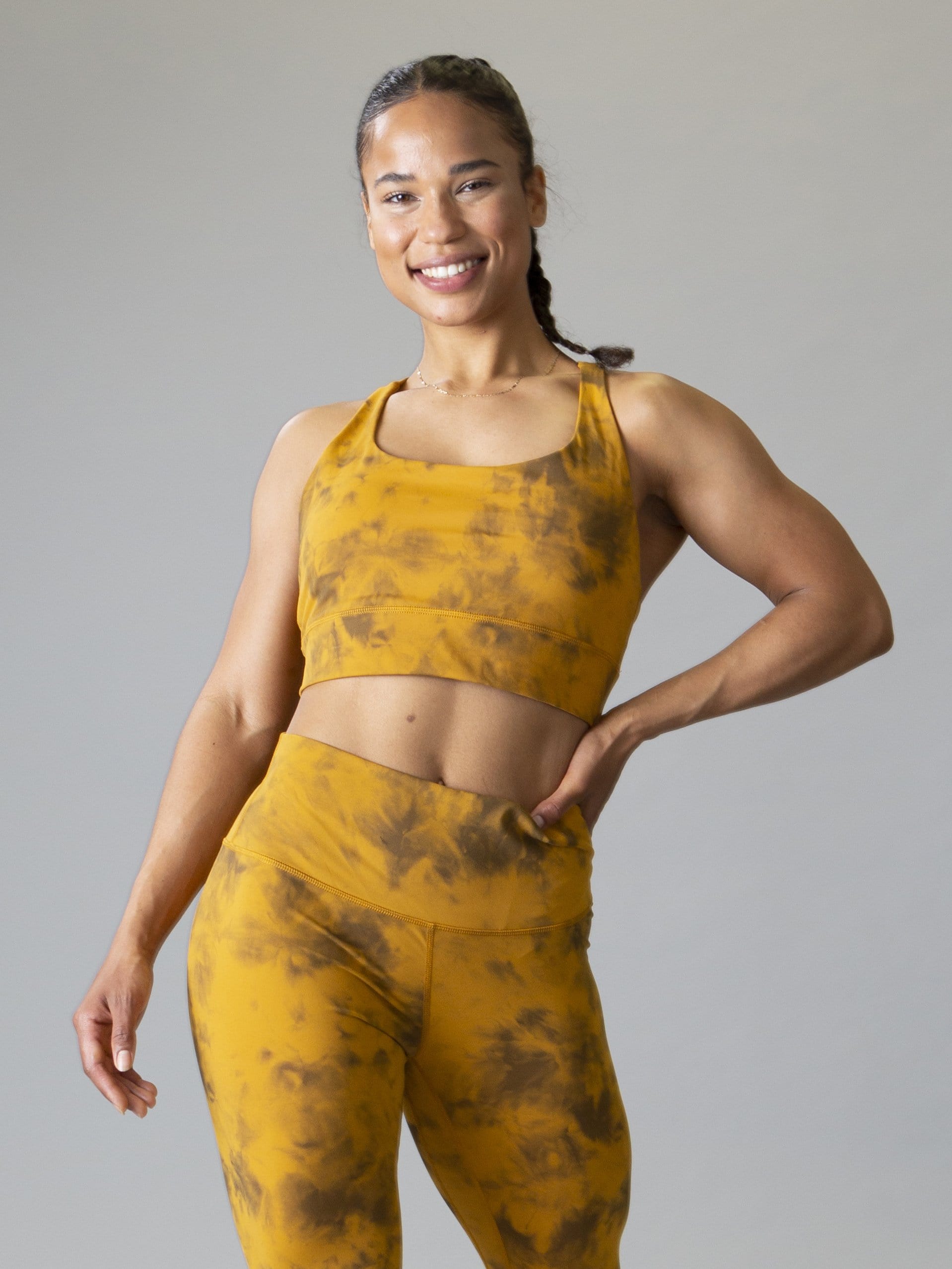 Shadow Tie Dye Bra - Sand Dune - Best premium leggings, bra, t shirt, workout clothes, activewear, ARYA Athleisure , yoga clothes, gym clothes