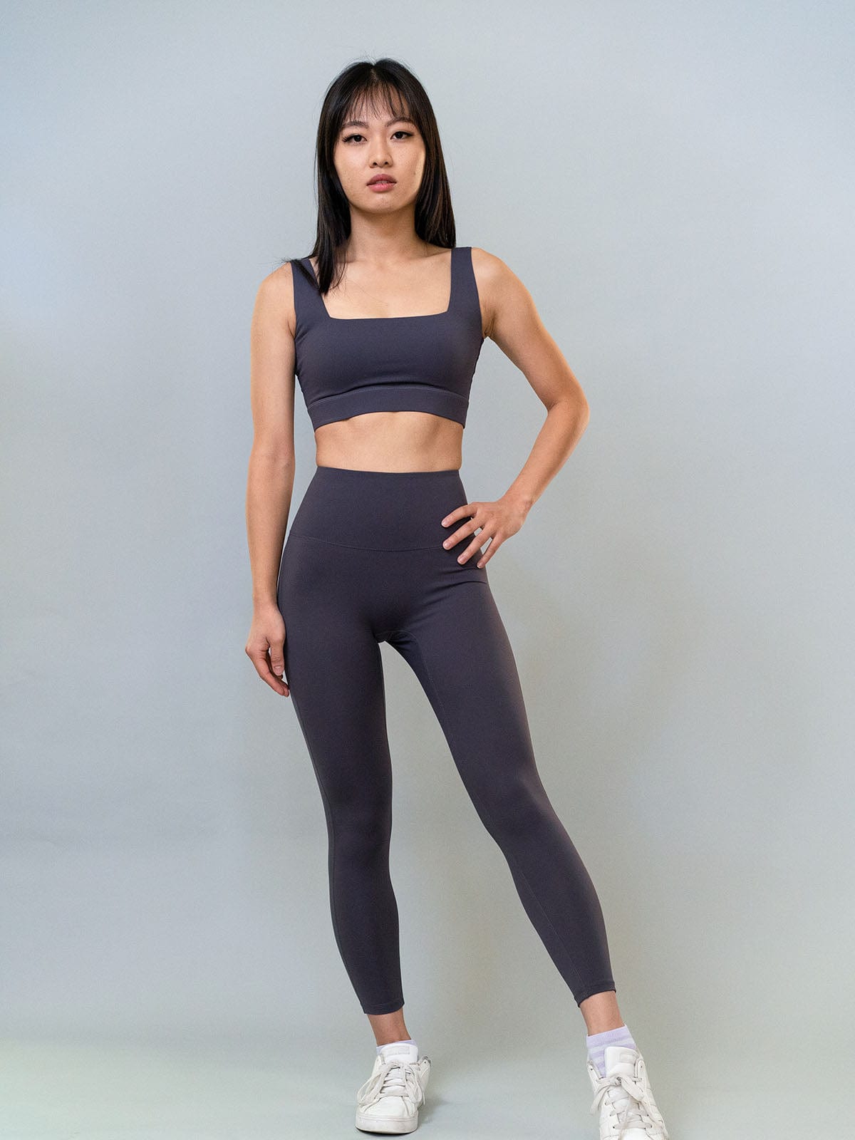 Georgia Leggings - Dark Gray - Best premium leggings, bra, t shirt, workout clothes, activewear, ARYA Athleisure , yoga clothes, gym clothes