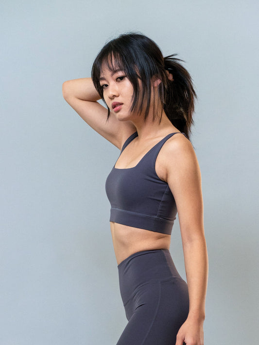 Georgia Bra Top - Dark Gray - Best premium leggings, bra, t shirt, workout clothes, activewear, ARYA Athleisure , yoga clothes, gym clothes
