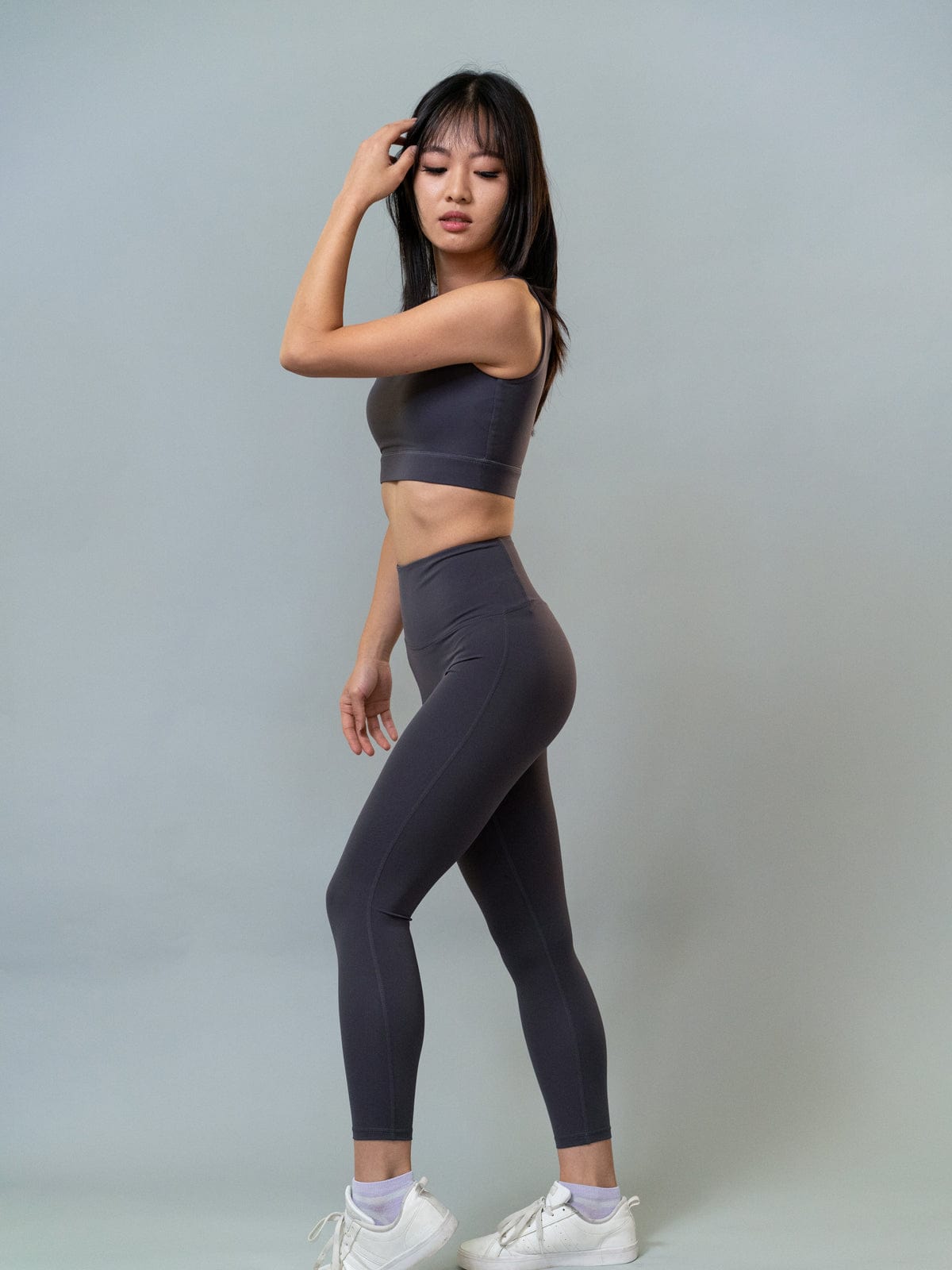 Georgia Leggings - Dark Gray - Best premium leggings, bra, t shirt, workout clothes, activewear, ARYA Athleisure , yoga clothes, gym clothes