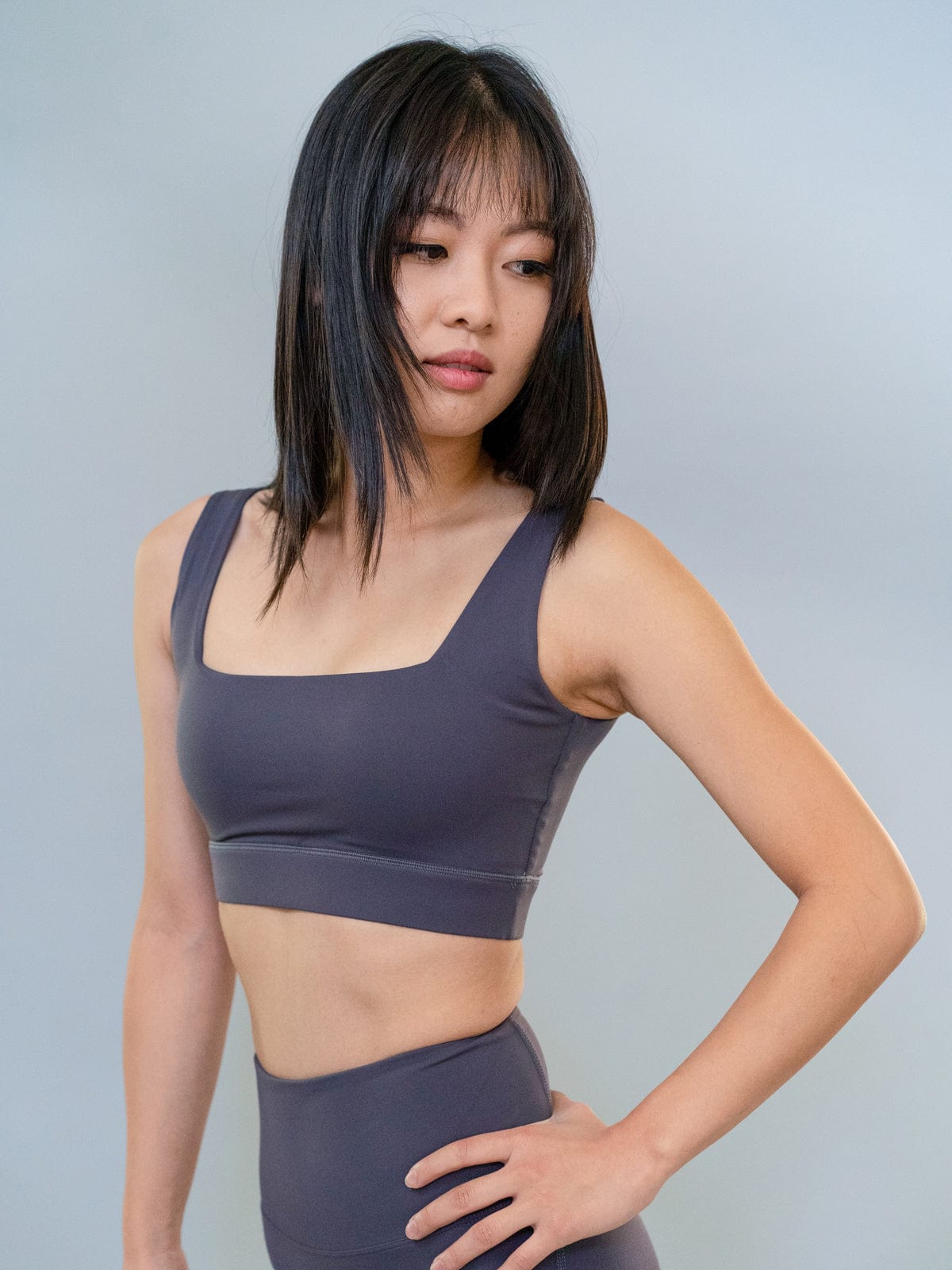Georgia Bra Top - Dark Gray - Best premium leggings, bra, t shirt, workout clothes, activewear, ARYA Athleisure , yoga clothes, gym clothes