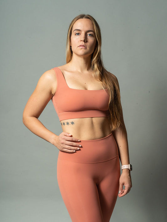 Georgia Bra Top - Peach - Best premium leggings, bra, t shirt, workout clothes, activewear, ARYA Athleisure , yoga clothes, gym clothes