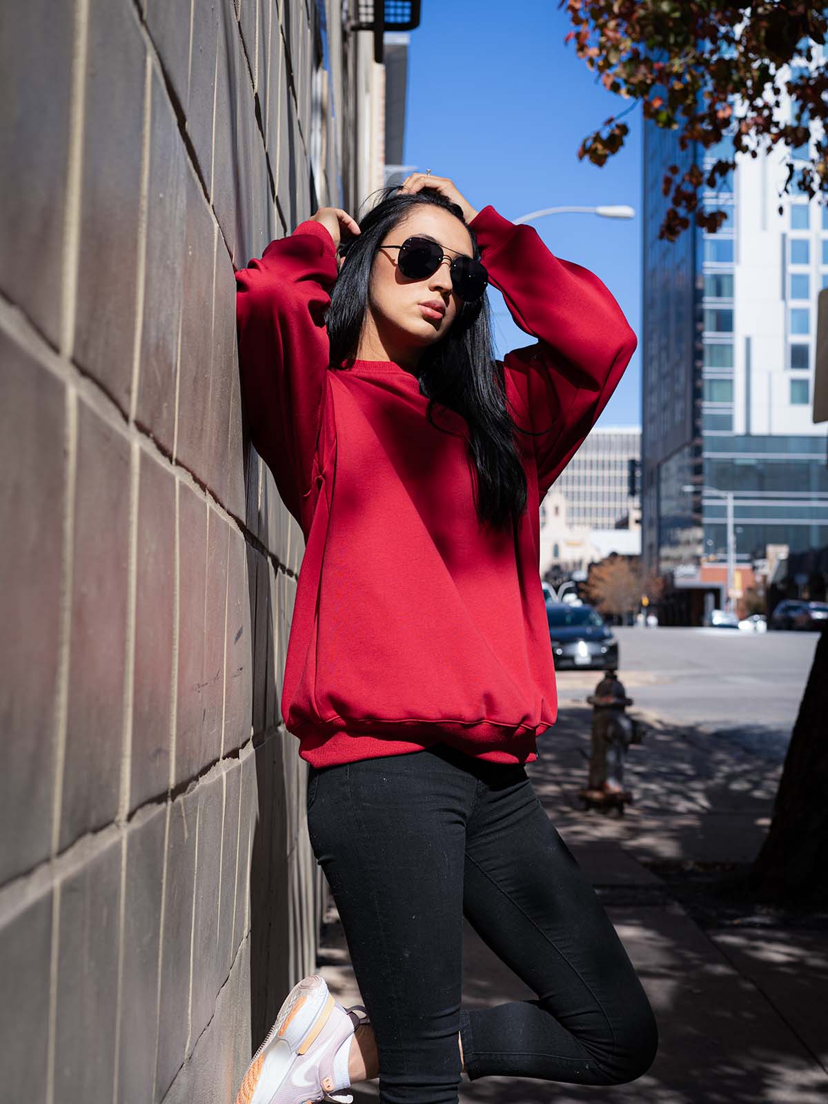 Notorious Sweater - Dark Red - Best premium leggings, bra, t shirt, workout clothes, activewear, ARYA Athleisure , yoga clothes, gym clothes