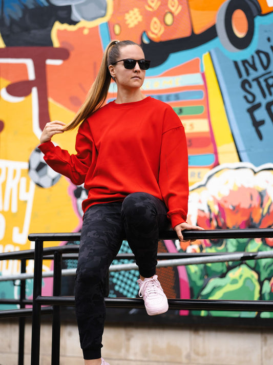 Notorious Sweater - Bright Red - Best premium leggings, bra, t shirt, workout clothes, activewear, ARYA Athleisure , yoga clothes, gym clothes