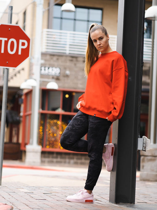 Notorious Sweater - Bright Red - Best premium leggings, bra, t shirt, workout clothes, activewear, ARYA Athleisure , yoga clothes, gym clothes