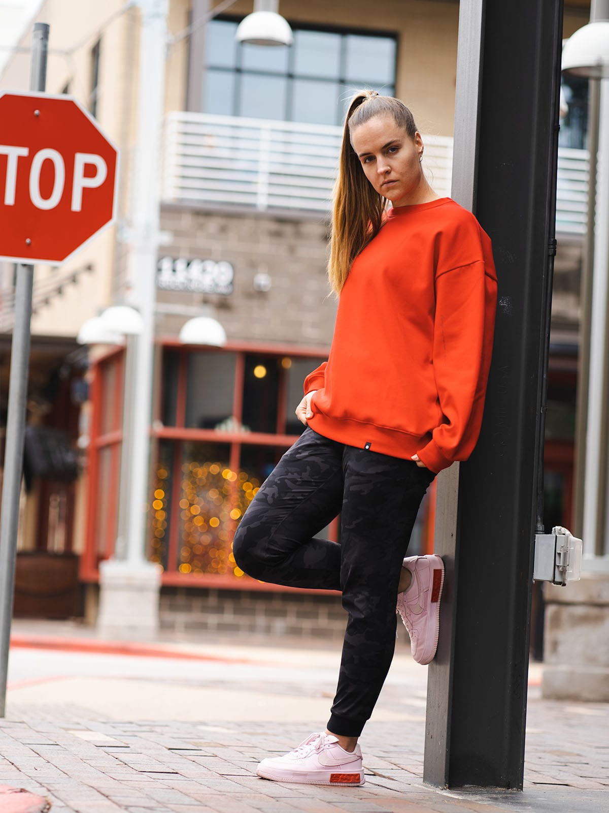 Notorious Sweater - Bright Red - Best premium leggings, bra, t shirt, workout clothes, activewear, ARYA Athleisure , yoga clothes, gym clothes