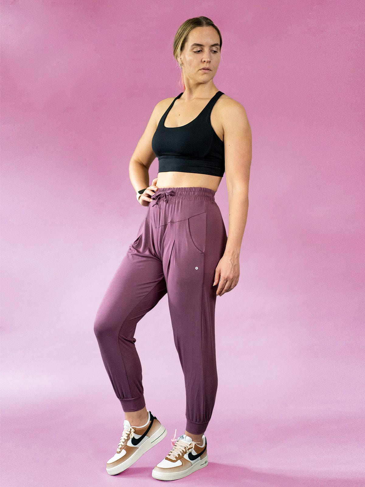 SoHo Joggers - Purple - Best premium leggings, bra, t shirt, workout clothes, activewear, ARYA Athleisure , yoga clothes, gym clothes