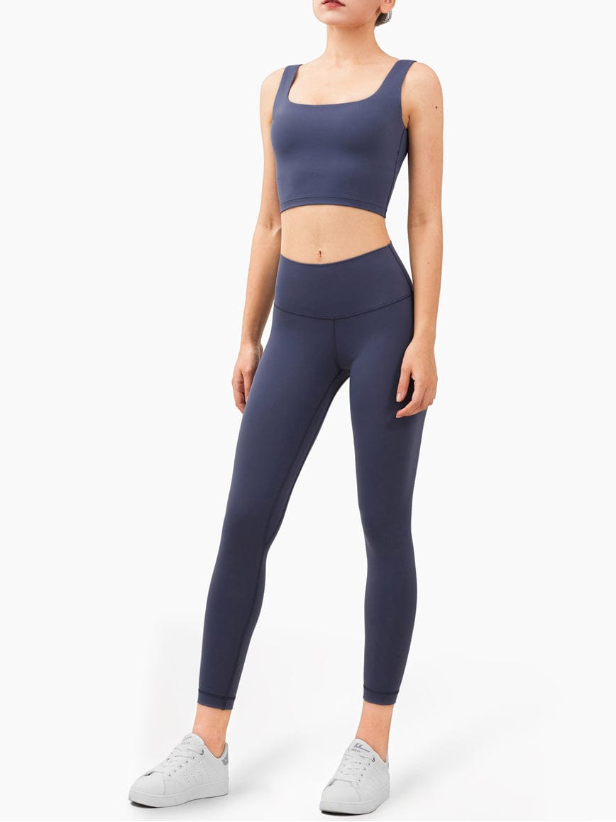 Yayo Crop - Metal Blue - Best premium leggings, bra, t shirt, workout clothes, activewear, ARYA Athleisure , yoga clothes, gym clothes